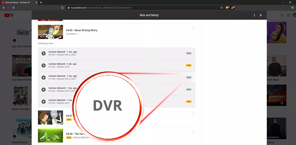 You will see multiple versions of  DVR recordings 