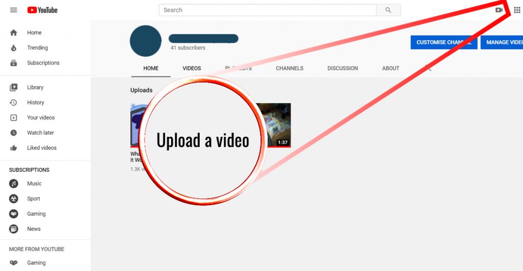screenshot of how to create unlisted videos on youtube