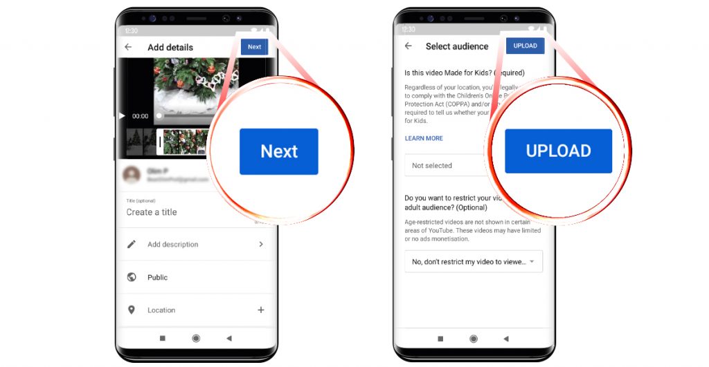 Create Shorts on YouTube: step 4-5 